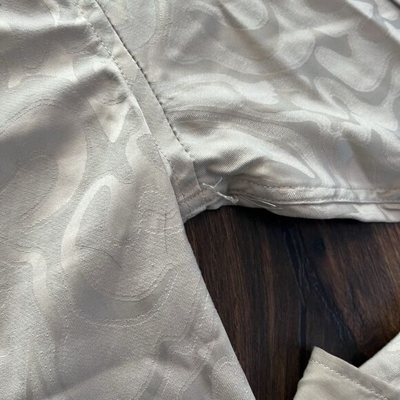 CONSEQUENCE MENS BUTTON DOWN SHIRT MEDIUM JACQUARD RAYON BLEND WHITE NWT WHITE - Picture 11 of 11